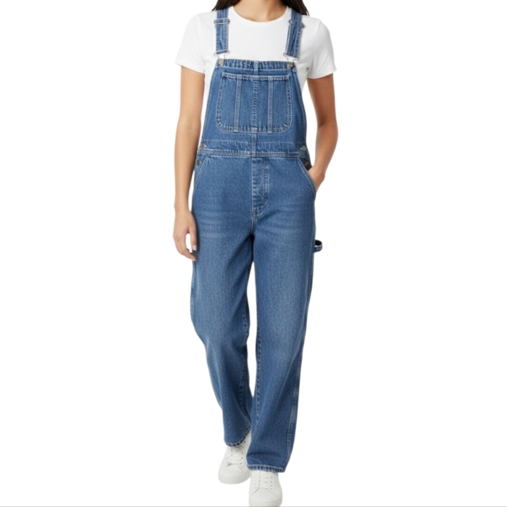Vintage 90s Faded Glory Wide Leg Baggy Denim Overalls - Carpenter | Sz M